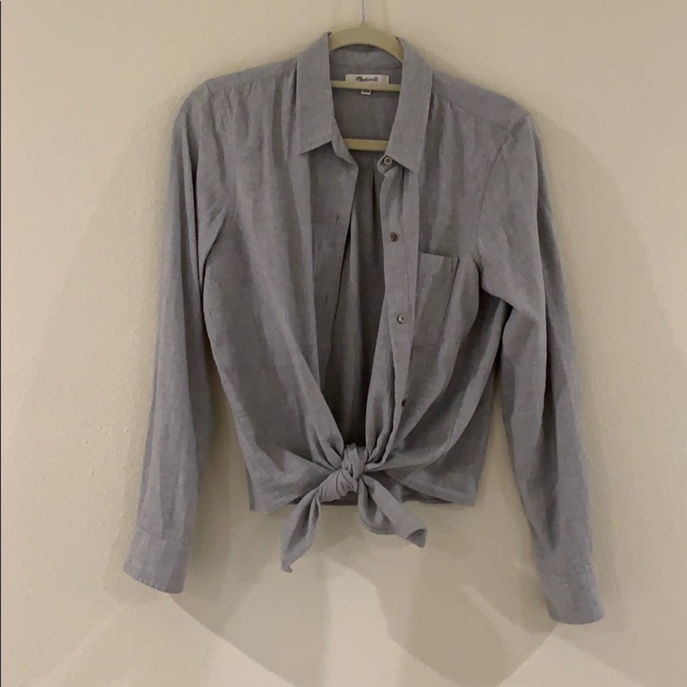 Madewell Tie front flannel